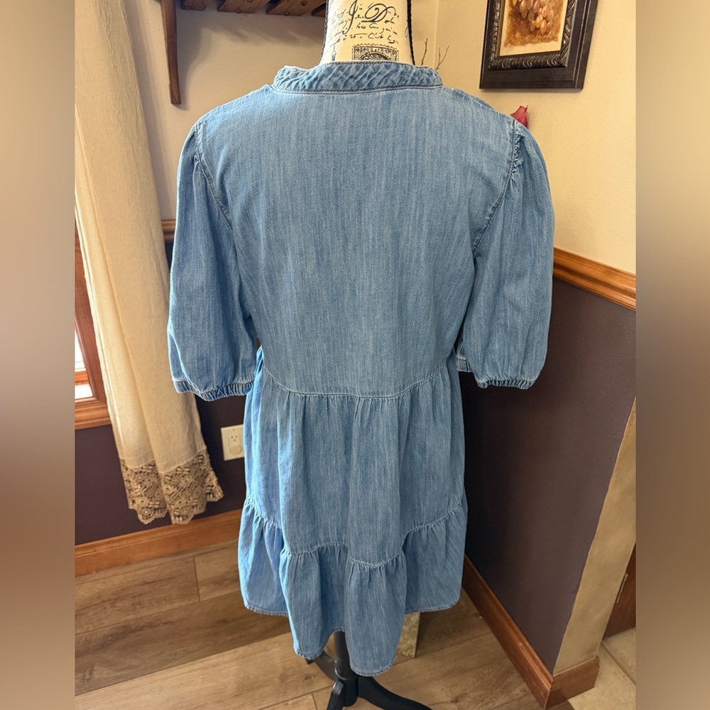 Zara Denim Chambury Mini Tiered Dress - Picture 6 of 7